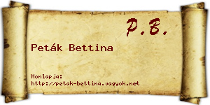 Peták Bettina névjegykártya